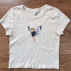 Brandy Melville White Fairy Crop Top